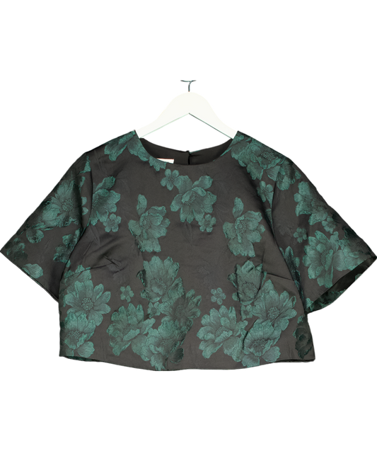 Monsoon Green Floral Print Blouse UK 16