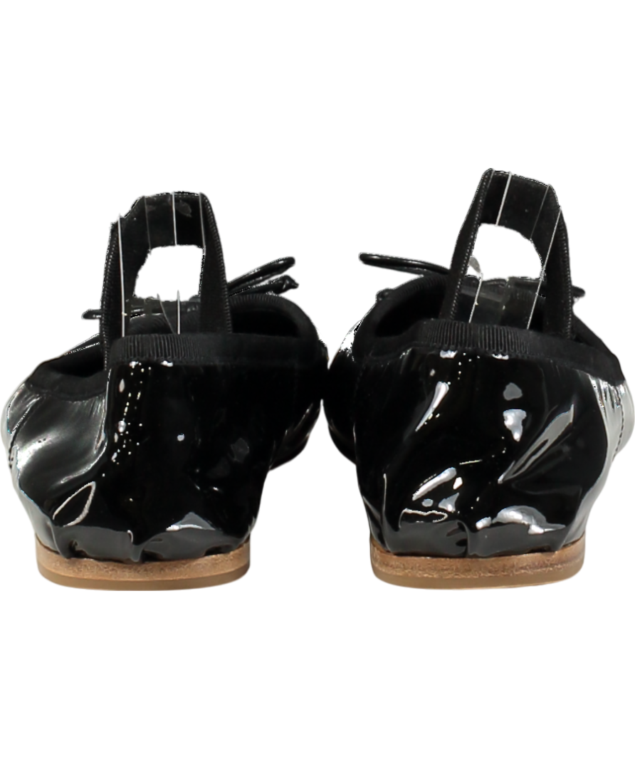 Miu Miu Black Patent Leather Logo Strap Ballerina Pumps UK 5 EU 38 👠