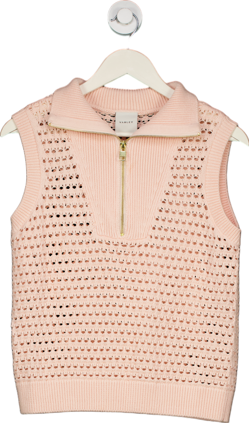 Varley Pink Knitted Sleeveless Top Medium