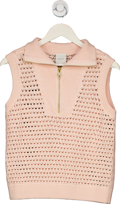 Varley Pink Knitted Sleeveless Top Medium