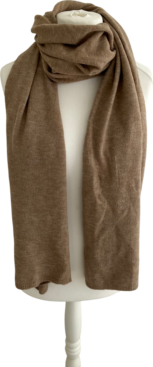 Beige Simple Block Scarf One Size