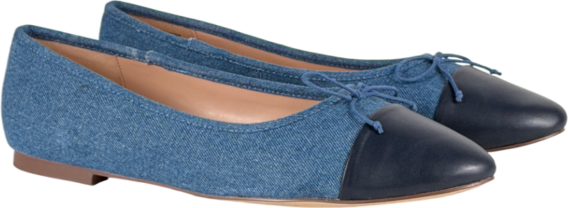 TALBOTS Blue Ansly Denim Nappa Ballet Flats Us10.5 UK 7.5 EU 40.5