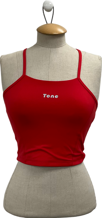 Tone Red Racer Back Crop Top UK S