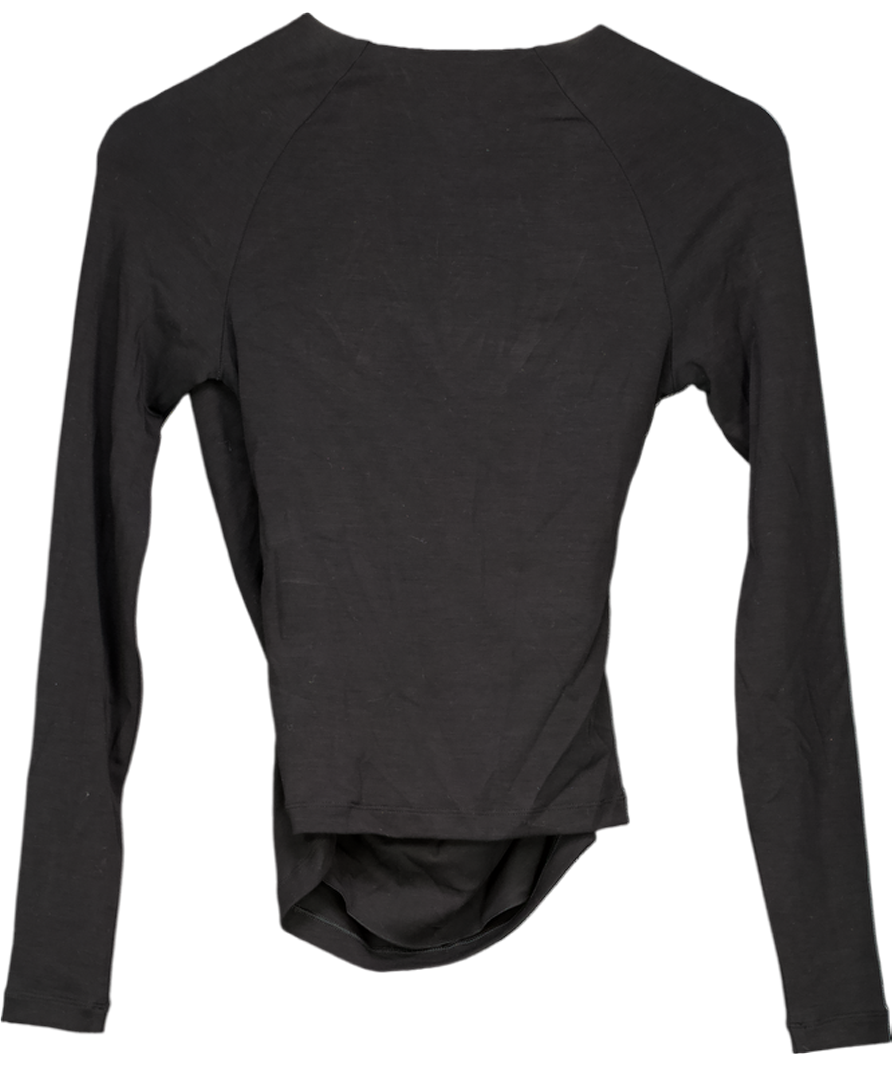 Arket Black Jersey Wrap Top UK S