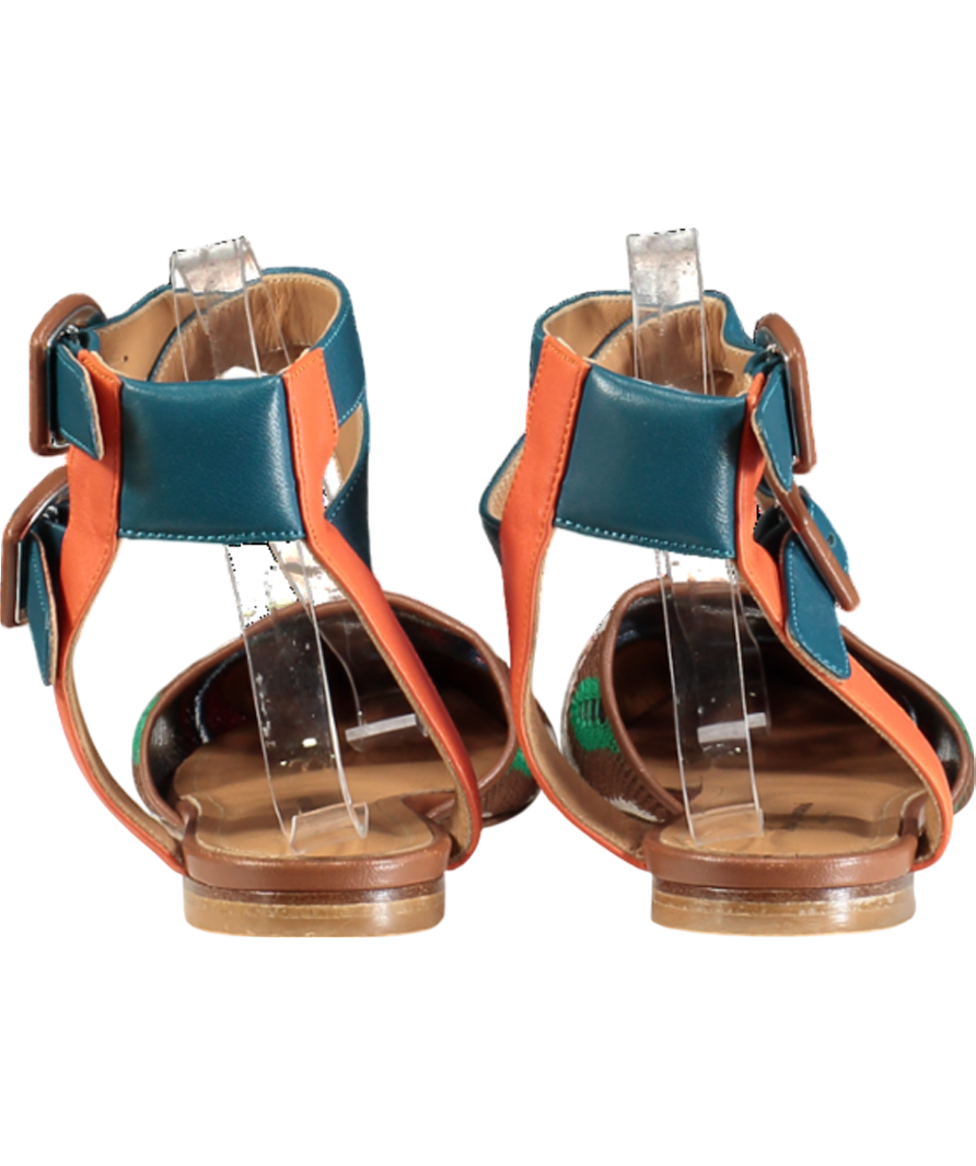 Sergio Amaranti Multicoloured Woven Pumps With Double Ankle Strap UK 4 EU 37 👠