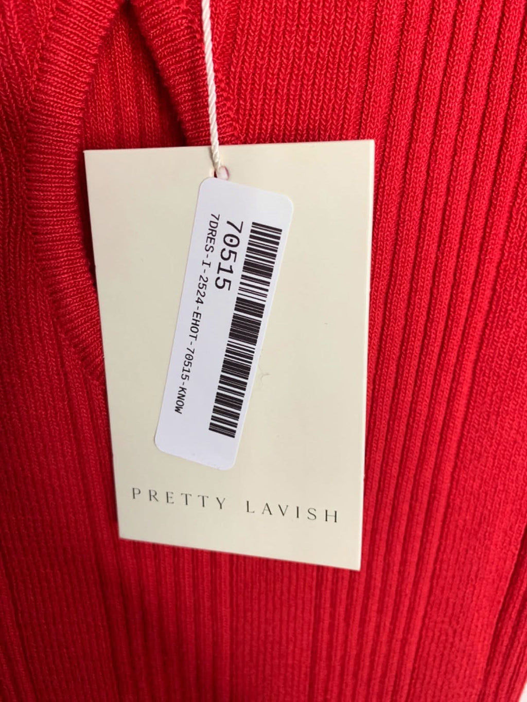 Pretty Lavish Scarlet Red Lana Sweetheart Neck Knit Dress XS