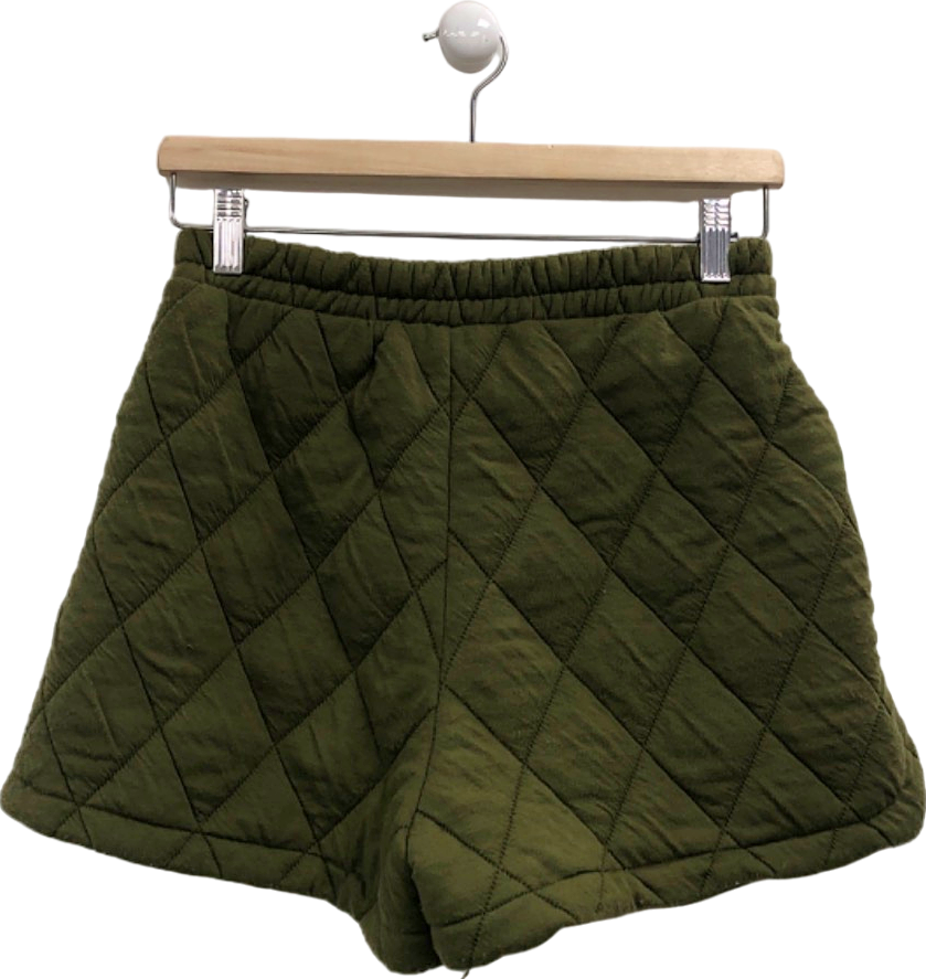 MNG Olive Green Quilted Shorts UK S