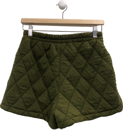 MNG Olive Green Quilted Shorts UK S