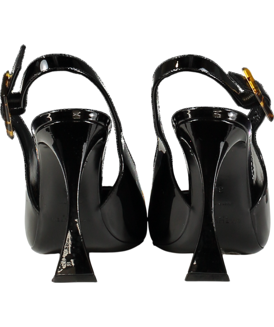 Saint Laurent Black Leather Dune Heeled Slingbacks 110 UK 5 EU 38 👠