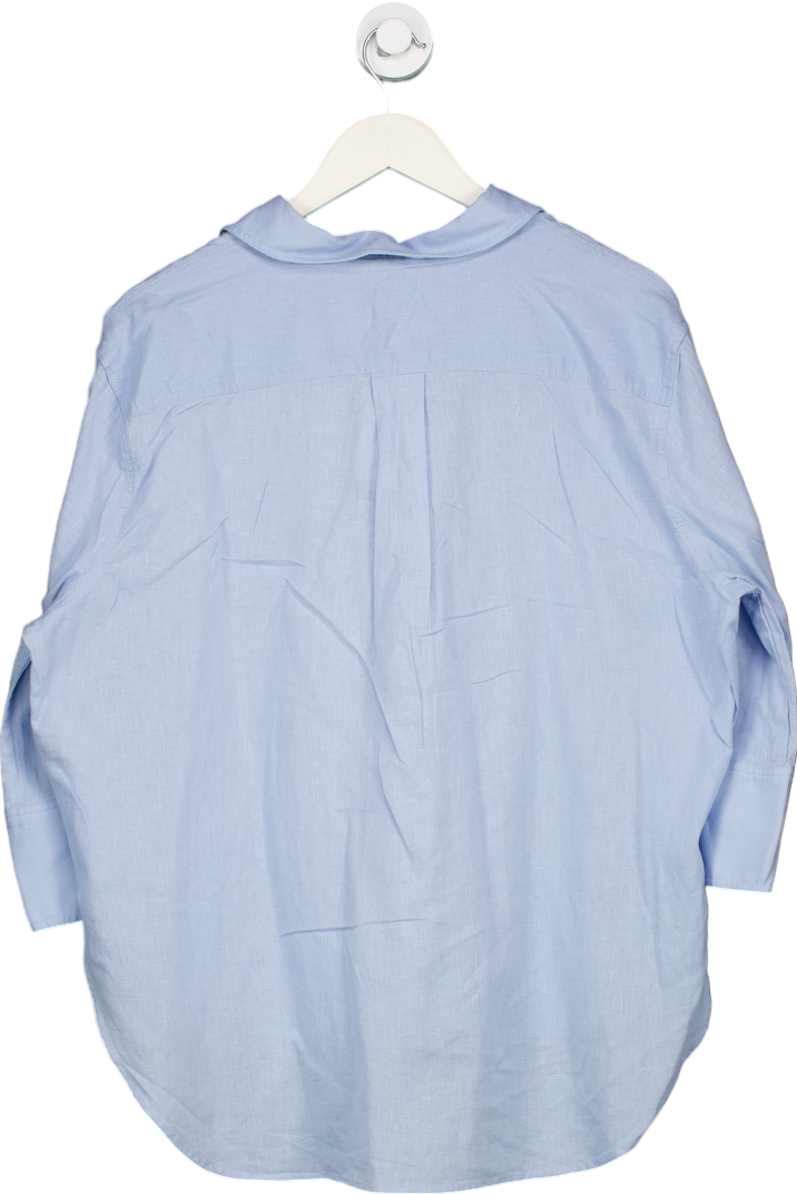 New Look Blue Lexie Linen Shirt UK 14