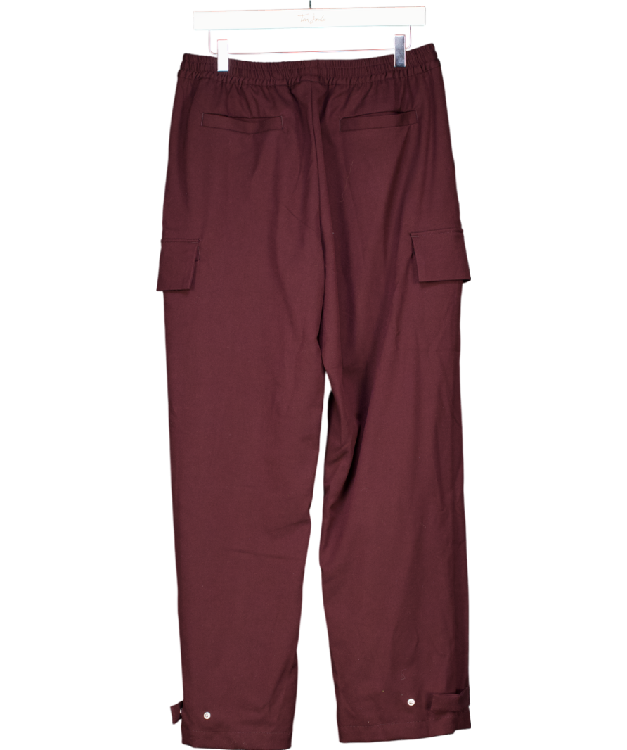 The Couture Club Red Pleated Wide Leg Trousers UK S