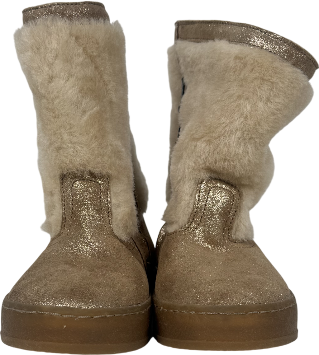 Pom D'Api Beige Furry Boots 8 Years