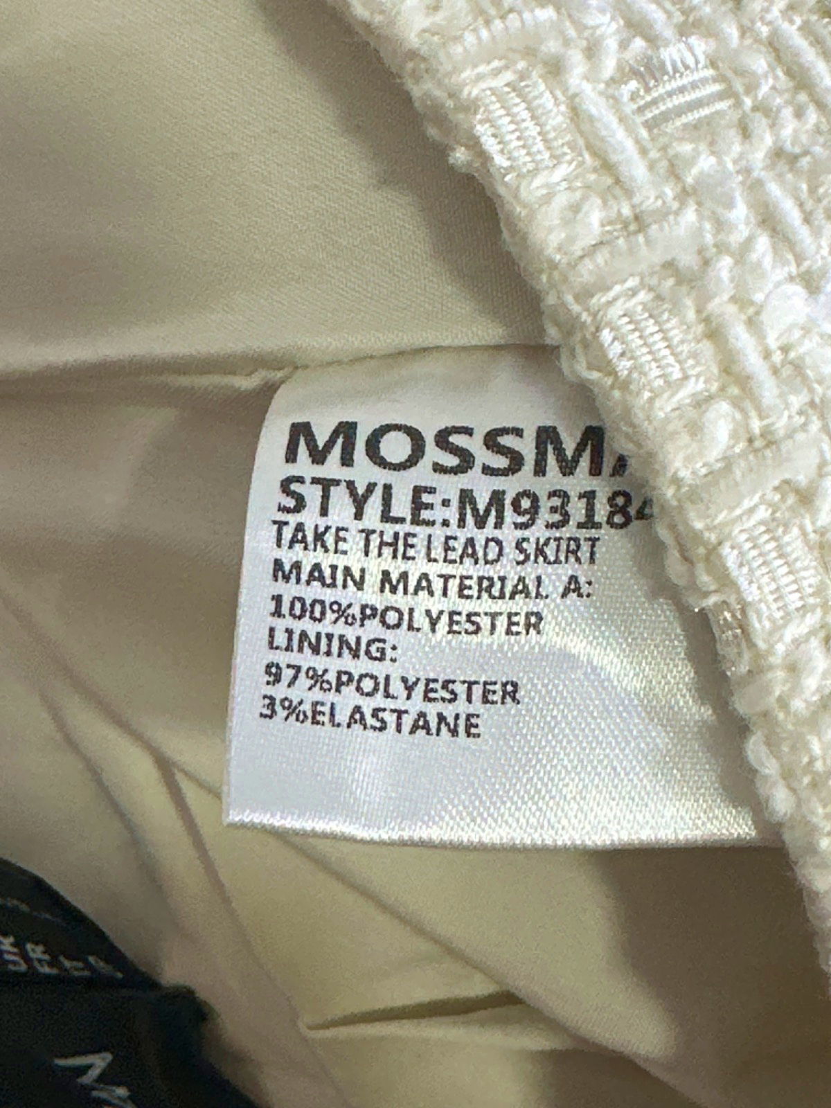 Mossman White Take The Lead Skirt UK 6