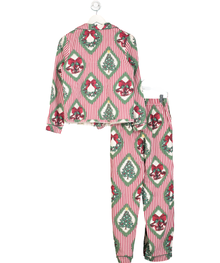 Chelsea Peers Red Christmas Tree & Wreath Long Pyjamas UK XS