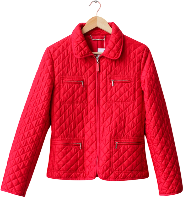 Hobbs Cherry Red Quilted Zip Up Jacket UK 10