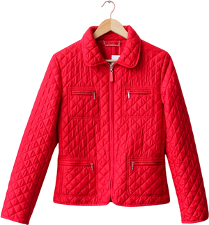 Hobbs Cherry Red Quilted Zip Up Jacket UK 10