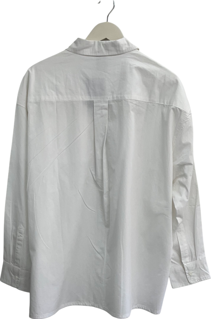 Collusion White Oversized Button Up Shirt UK 8