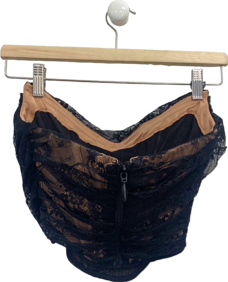 House of CB ABRIANA BLACK LACE BONED CORSET UK  XS