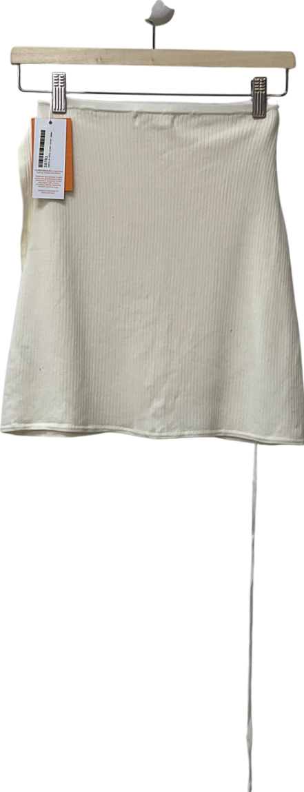 4th & Reckless White Wrap Front Mini Skirt UK 10