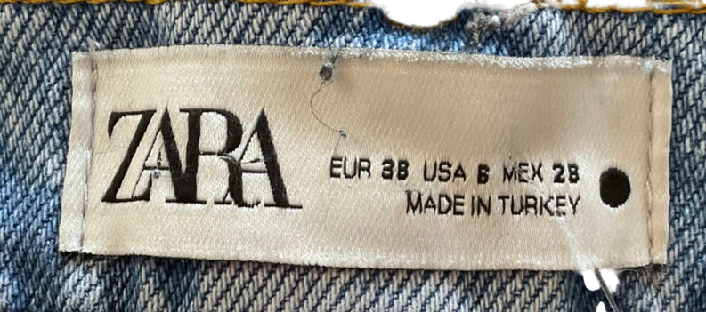 ZARA Blue Distress Wide Leg Jeans UK 10