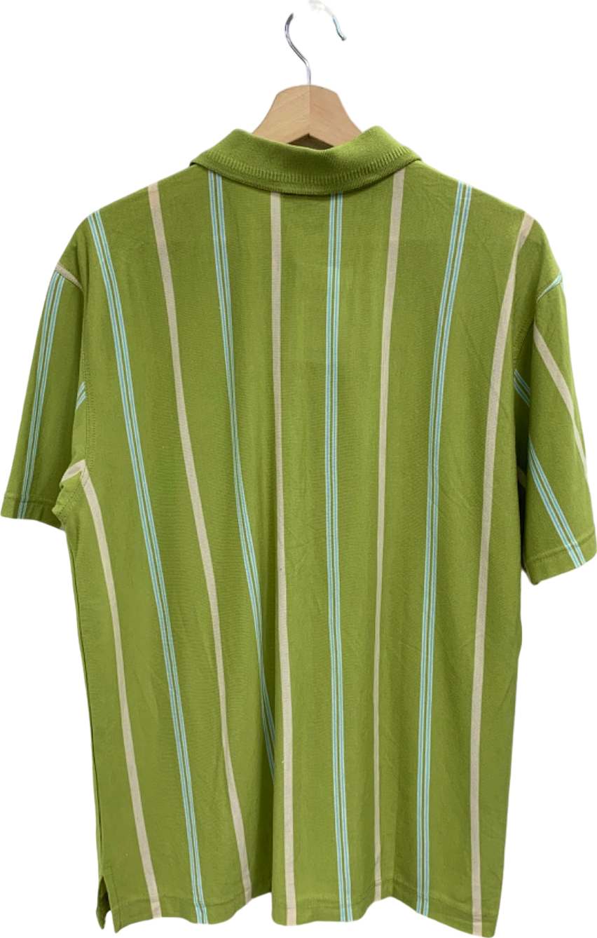 Paul & Shark Green Striped Polo Shirt UK L