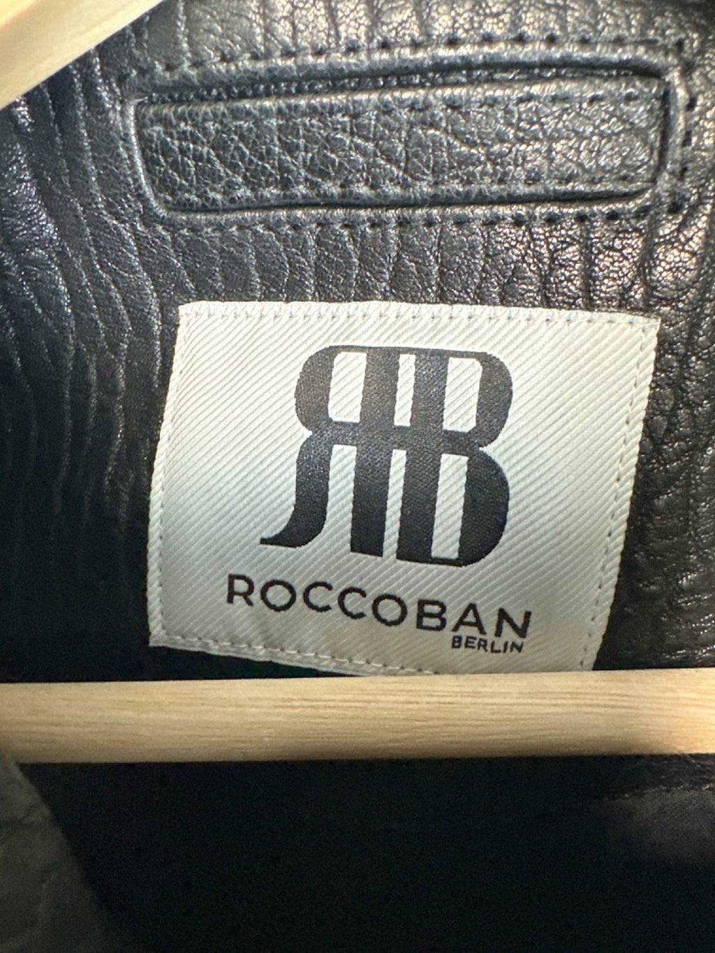 Roccoban Black Napa Leather Jacket UK M