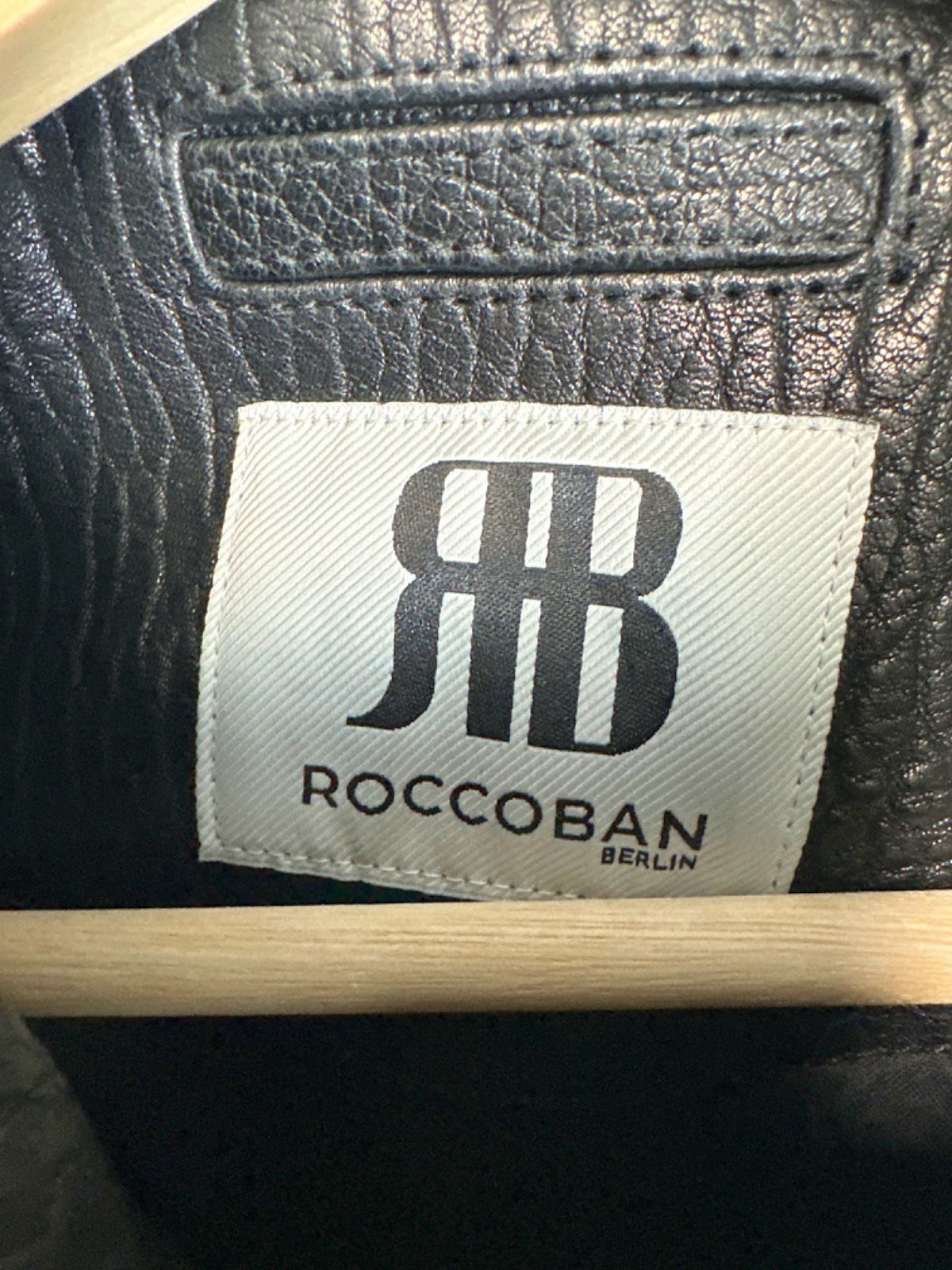 Roccoban Black Napa Leather Jacket UK M