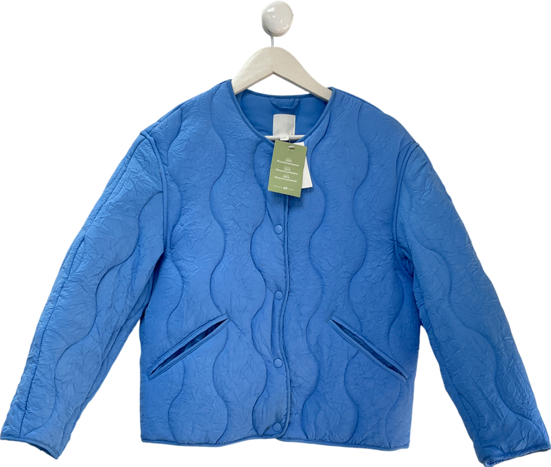 H&M Blue Quilted Jacket UK XS