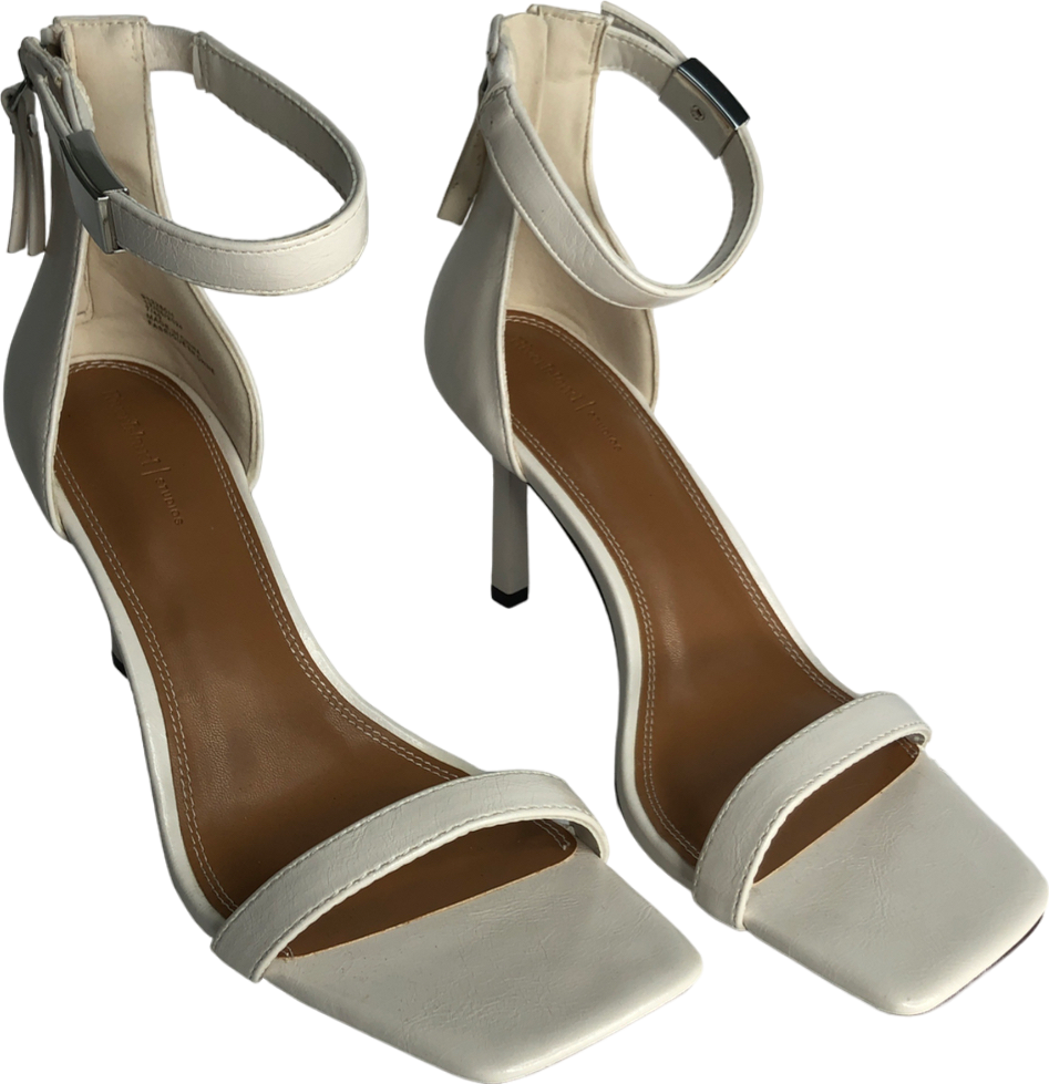 River Island Cream White Clasp Heeled Sandals UK 7 EU 40 👠