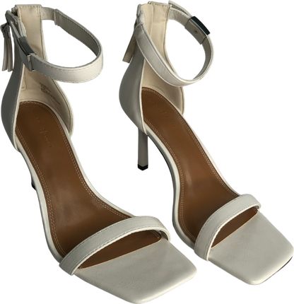 River Island Cream White Clasp Heeled Sandals UK 7 EU 40 👠