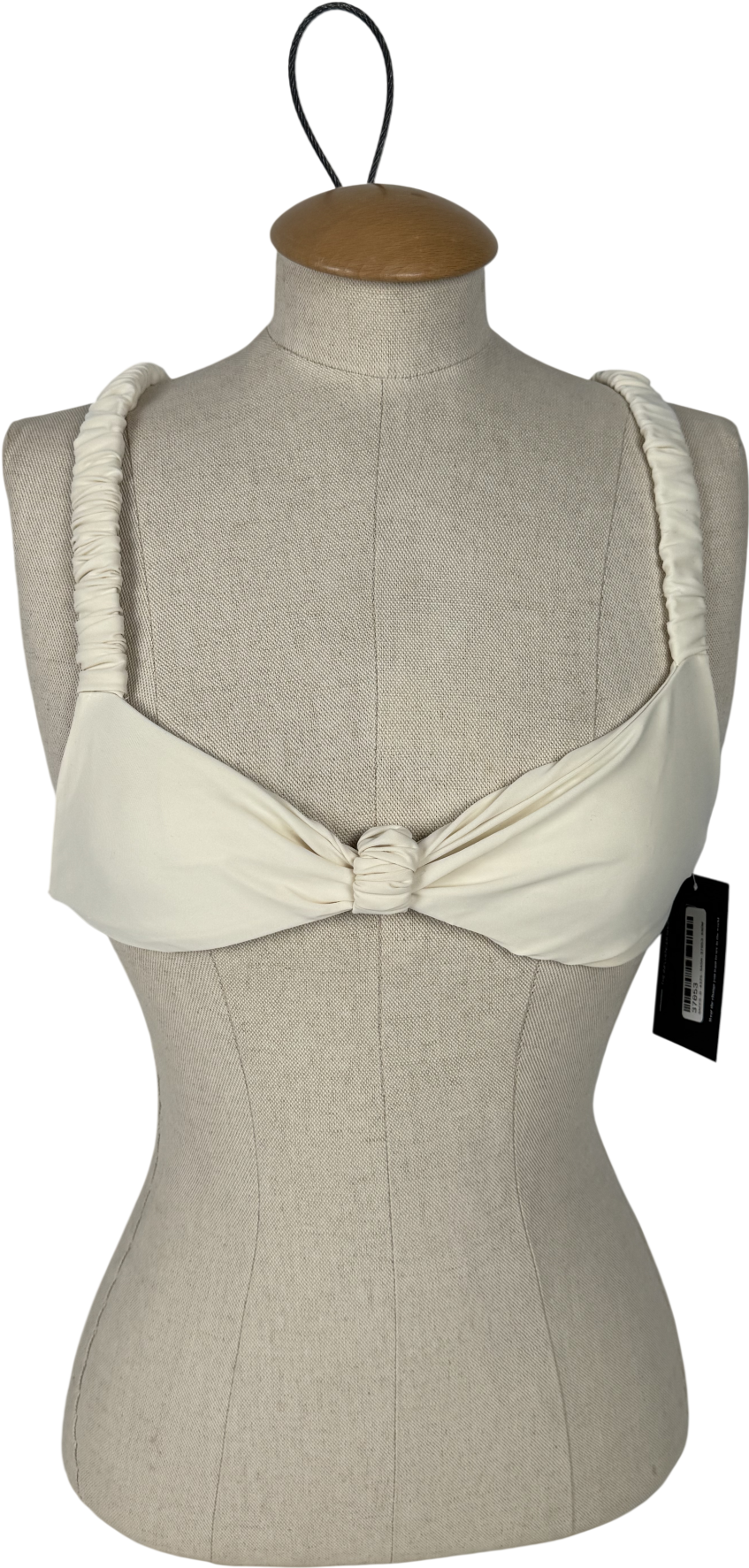 Kasela Cream Ruched Bikini Top In Ivory UK S