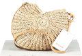 Poolside New York Beige Woven Conch Shell Bag With Leather Strap Bnwt One Size