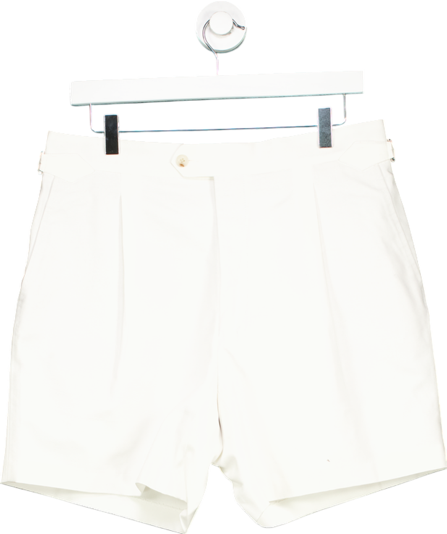 suitsupply White Off-white Pleated Duca Shorts W32