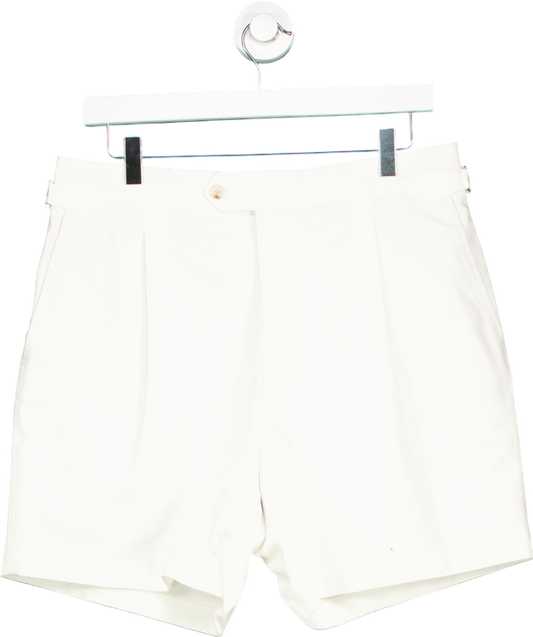 suitsupply White Off-white Pleated Duca Shorts W32