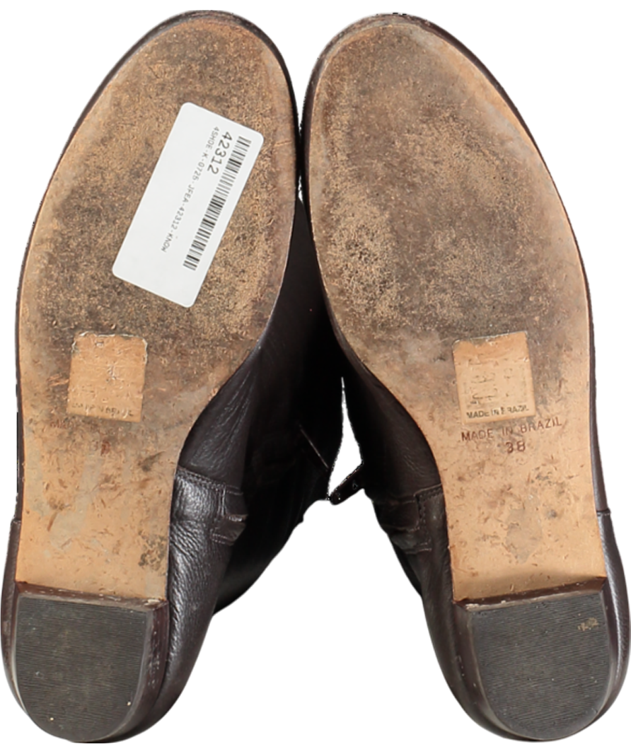 JAEGER Brown Leather Knee Boots  UK 4 EU 37 👠