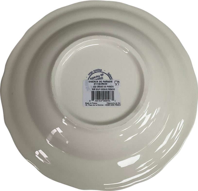 GIEN Oiseaux de paradis White China Plate
