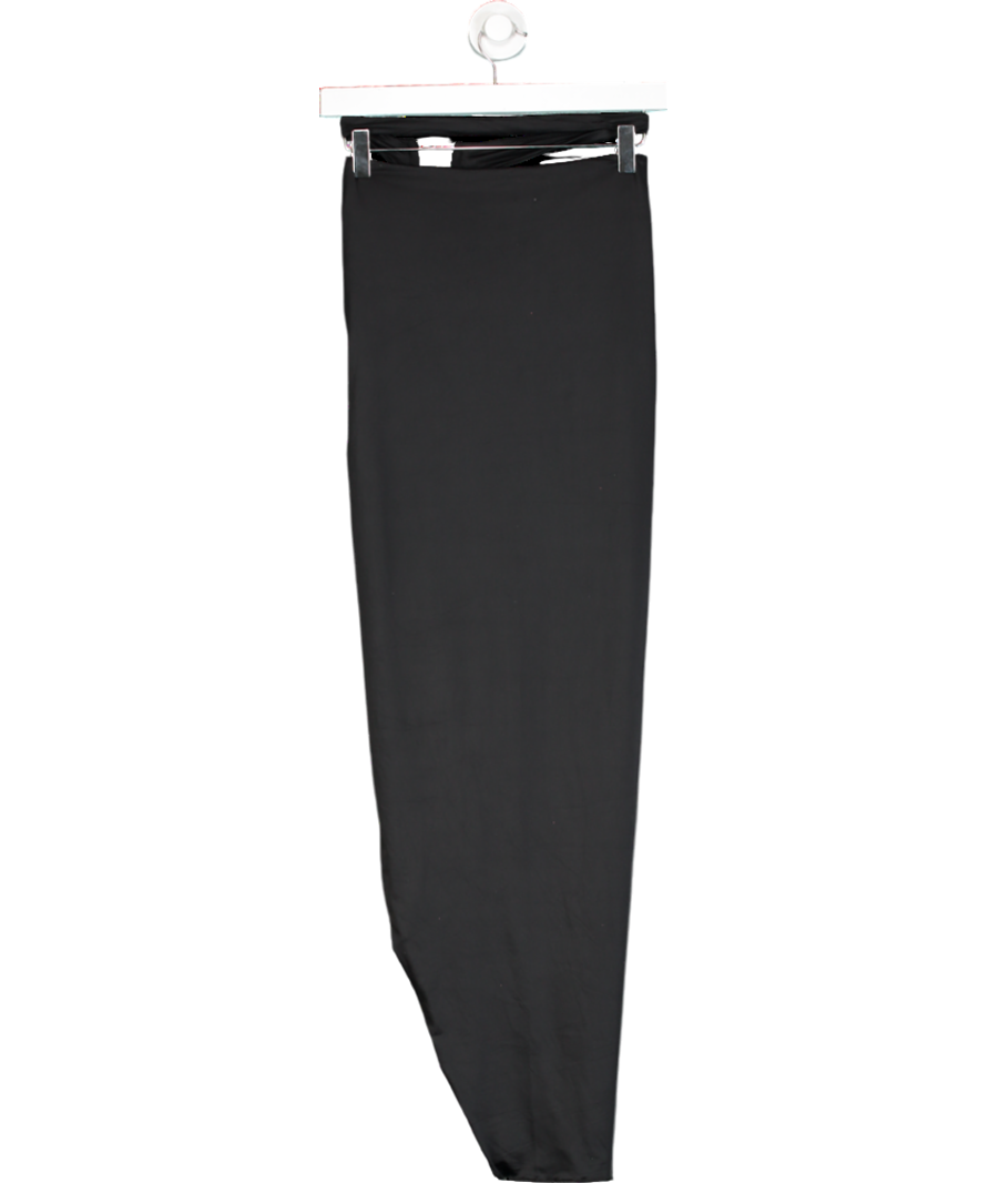 Oh Polly Black Ring Detail Split Side Midi Skirt UK XS
