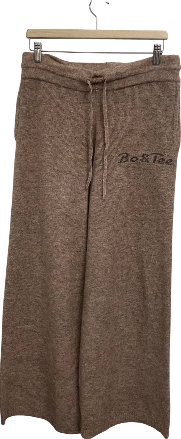 bo+tee Mid Rise Brown Leg Knitted Joggers UK M