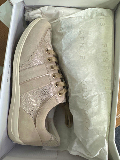 Geox Beige / Gold Lightweight Mira Trainers EU 36 UK 3