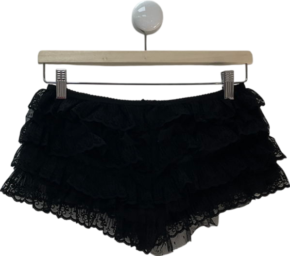 Jaded London Black Rhea Lace Bloomer Shorts UK 8