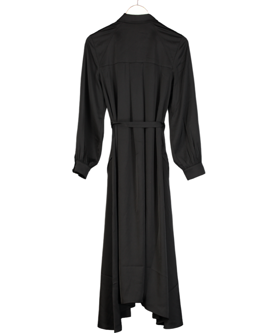 All Saints Black Lexi Satin Midi Dress UK 6