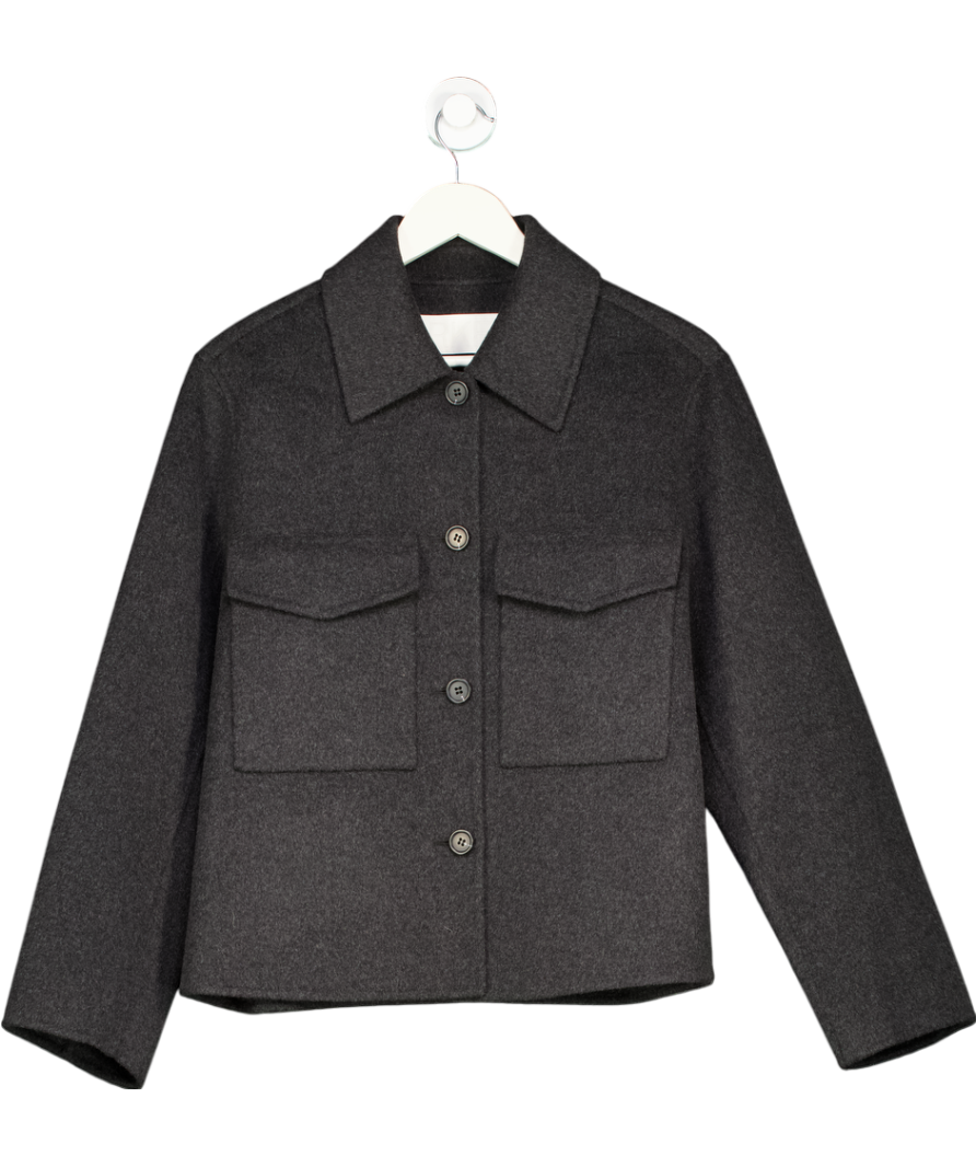 Arket Grey Double Face Wool Blend Overshirt Jacket UK 8