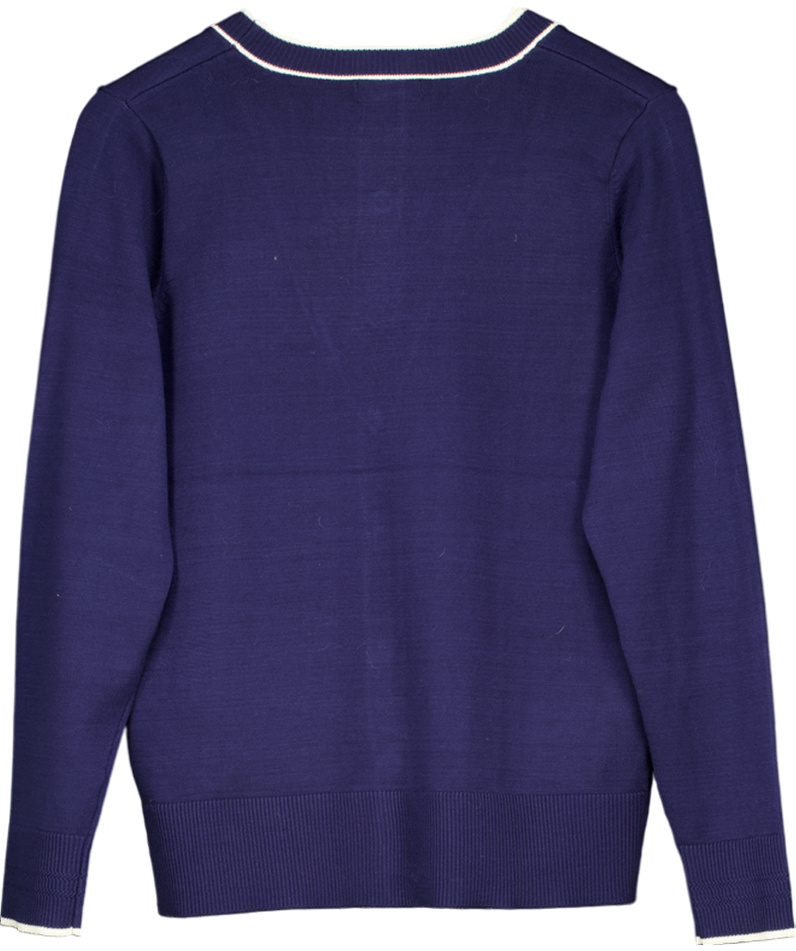 Blue Anthology Navy Contrast Trim Cardigan UK 12