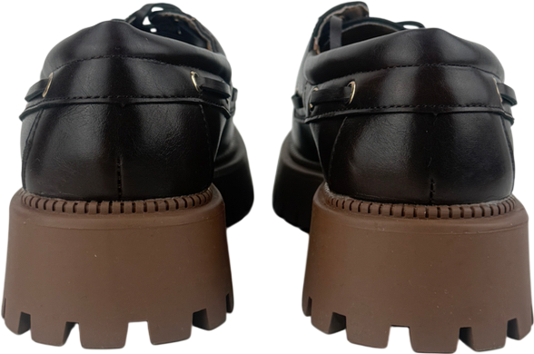 SEQWL Exton Chunky Platform Boat Shoes In Brown UK 4 EU 37 👠