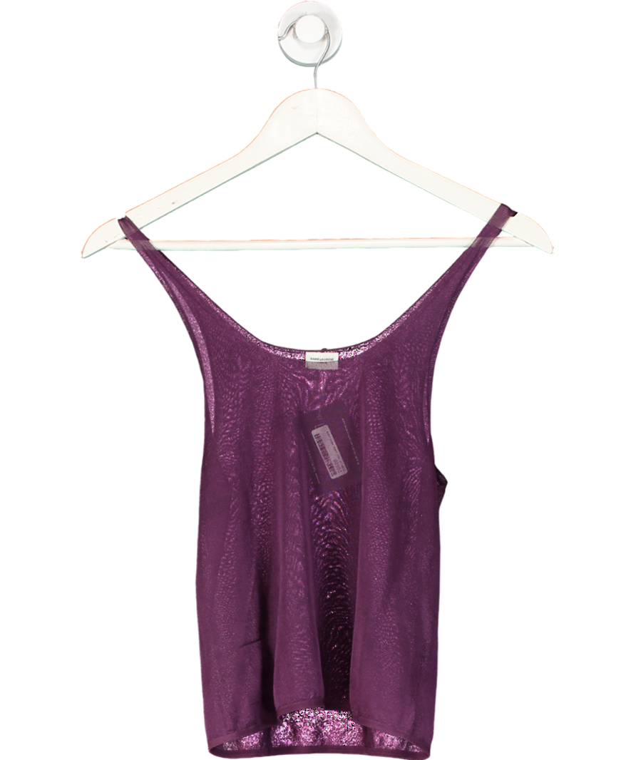 Saint Laurent Purple Sheer Tank Top UK XS/S