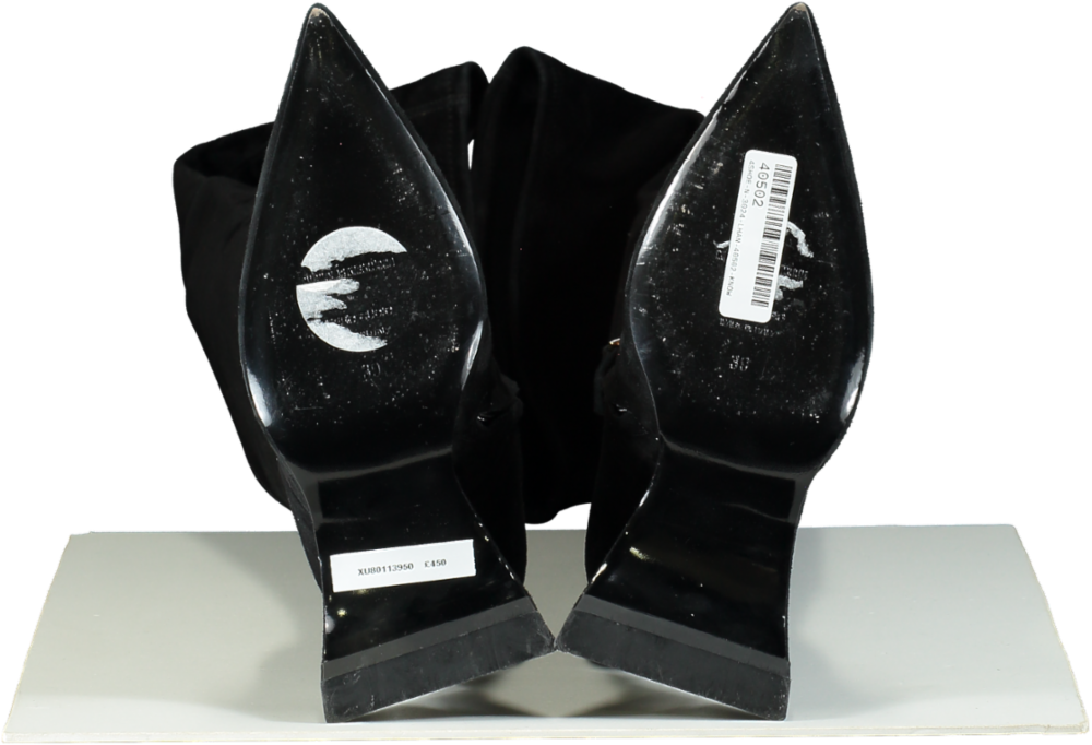 Nicholas Kirkwood Black Suede Over-The-Knee Boots with Pearl Detail Heel UK 6 EU 39