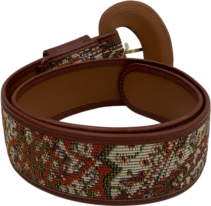 Sezane Brown Textured JONES Belt One Size