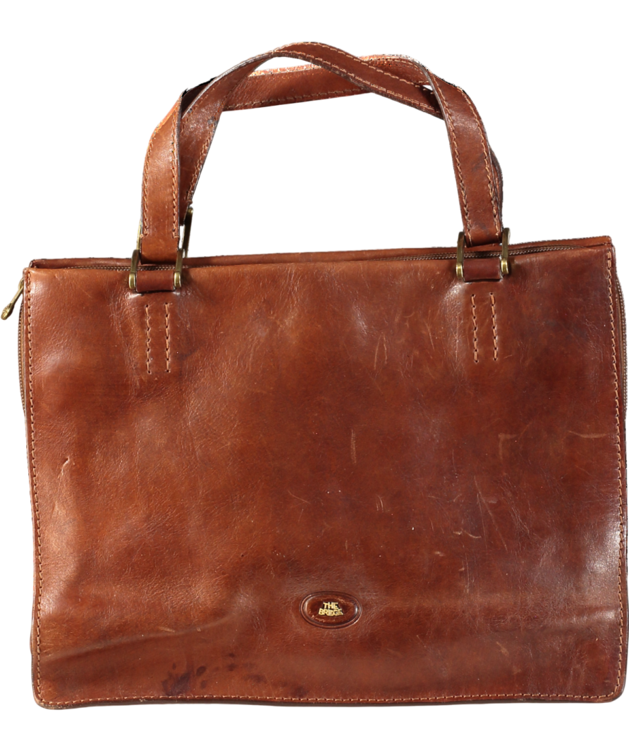 The Bridge Brown Leather Zip Up Handbag