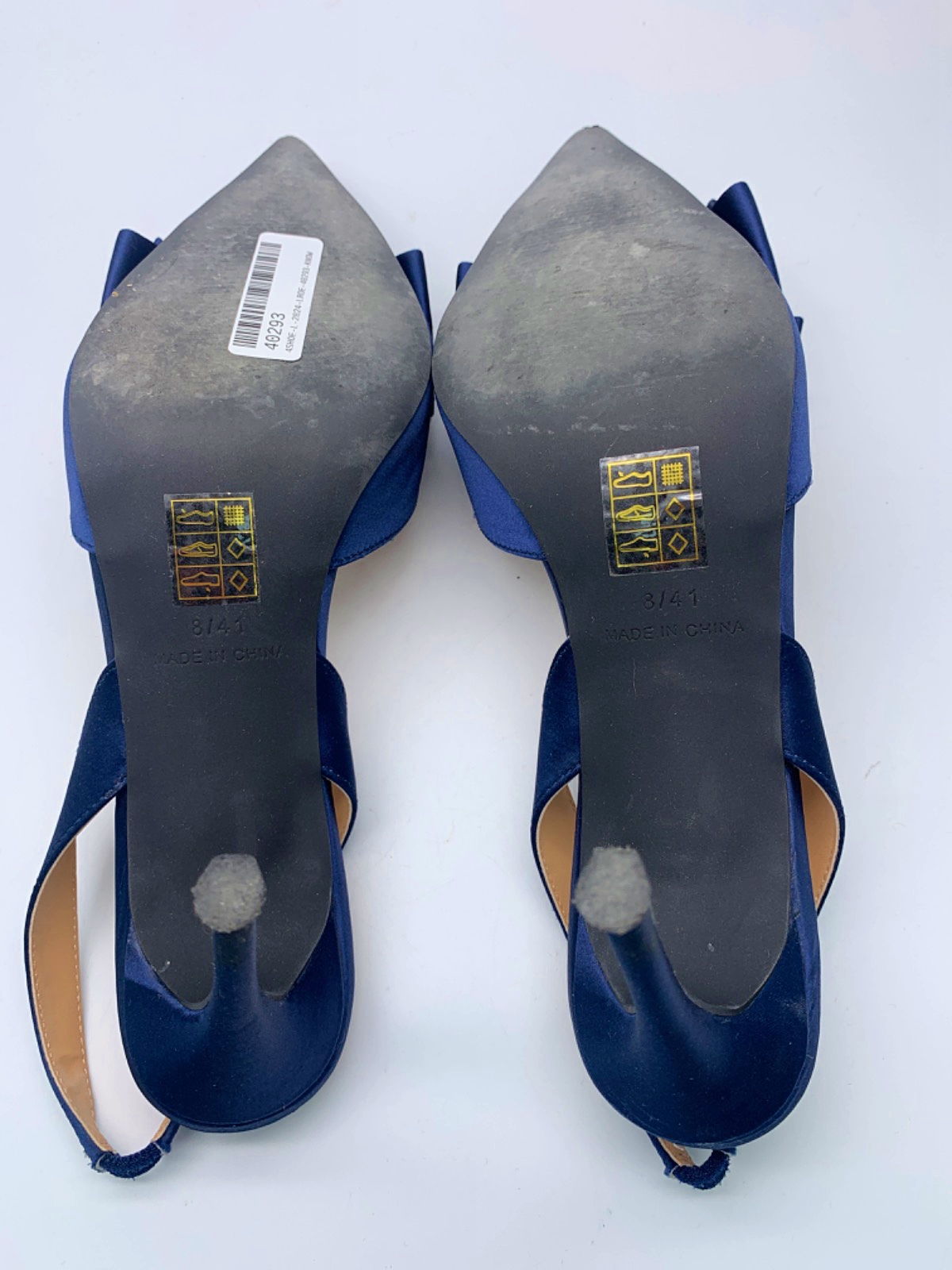 Karen Millen Navy Embellished Slingback Heels UK 8