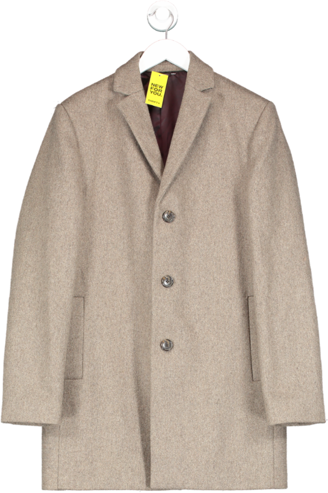 Next Brown Wool Tailored Coat UK S